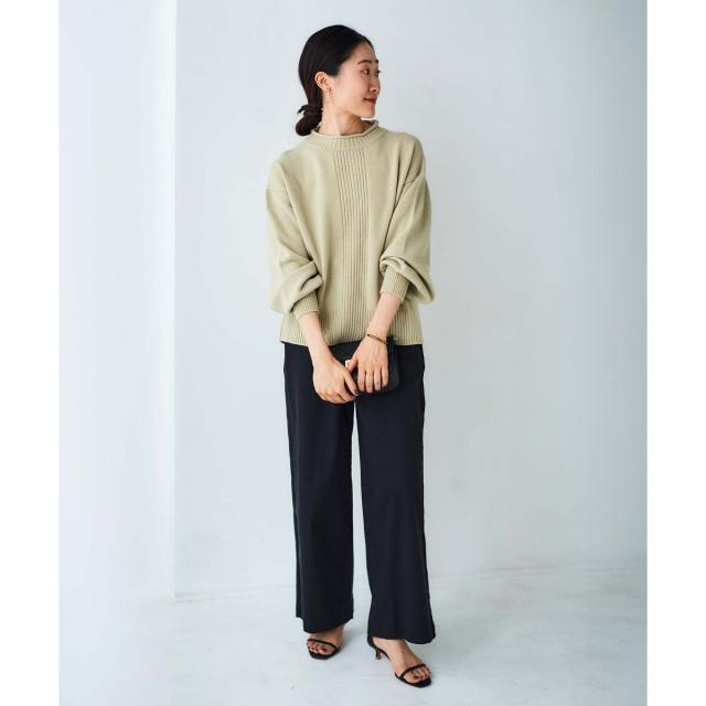 ルクールブラン（le．coeur blanc）/《手洗い可能》ウォッシャブルウールボリュームスリーブニット