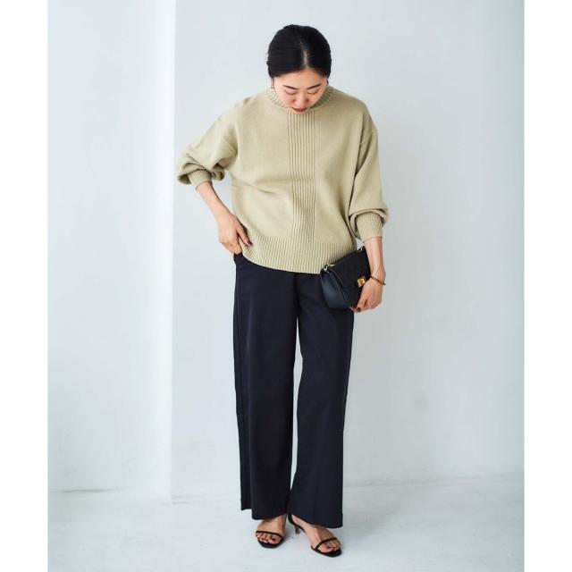 ルクールブラン（le．coeur blanc）/《手洗い可能》ウォッシャブルウールボリュームスリーブニット