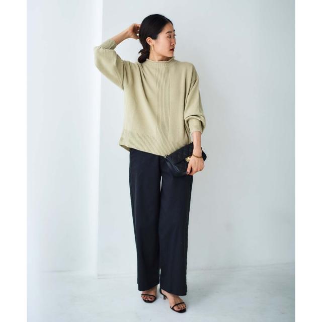 ルクールブラン（le．coeur blanc）/《手洗い可能》ウォッシャブルウールボリュームスリーブニット