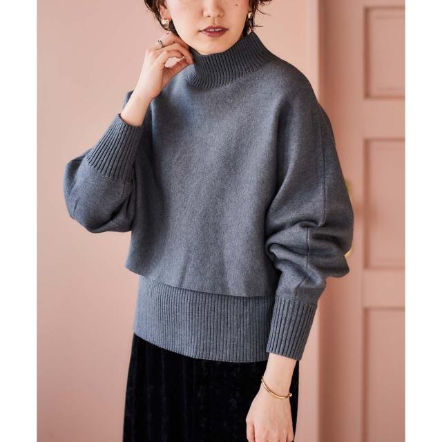 ルクールブラン（le．coeur blanc）/《手洗い可能》3WAYレイヤードニット