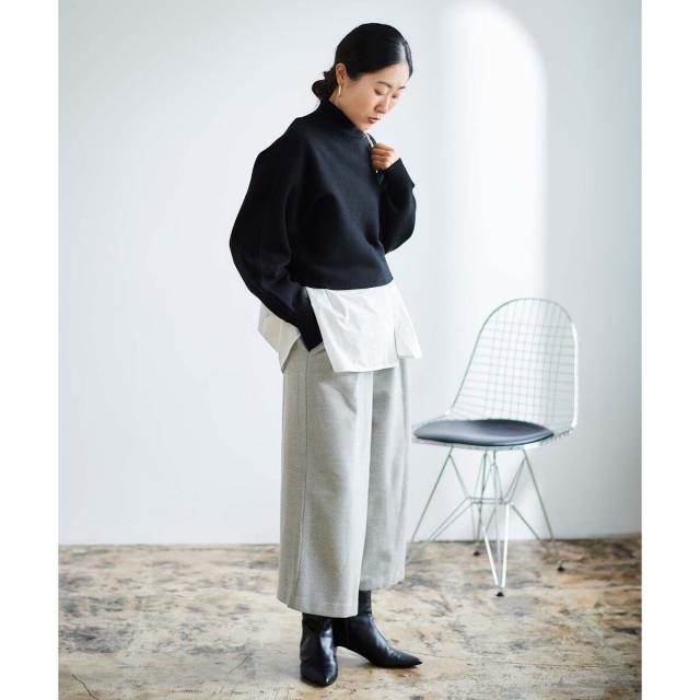 ルクールブラン（le．coeur blanc）/《手洗い可能》3WAYレイヤードニット