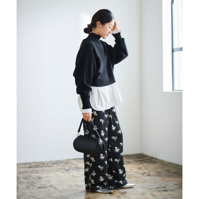 ルクールブラン（le．coeur blanc）/《手洗い可能》3WAYレイヤードニット