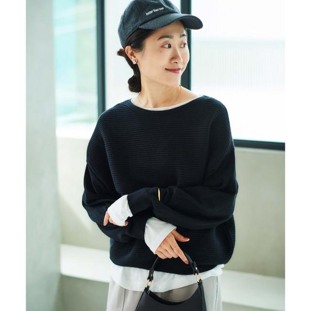 ルクールブラン（le．coeur blanc）/《手洗い可能》横リブボートネックニットの通販は 5,940円