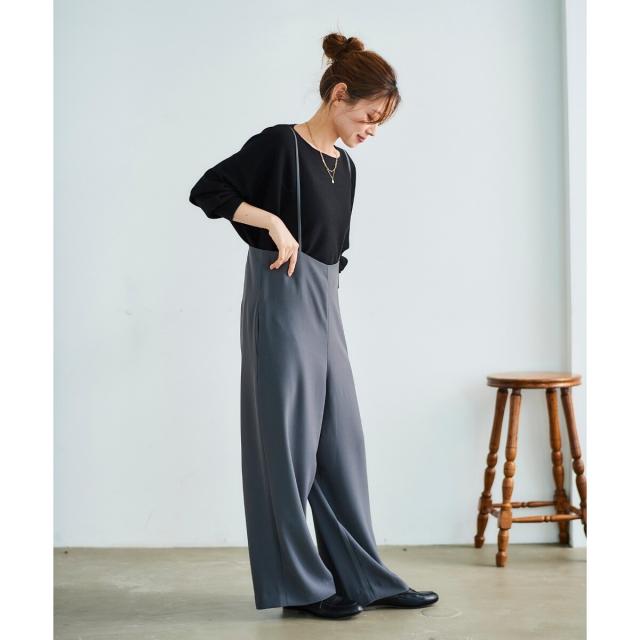 ルクールブラン（le．coeur blanc）/《WEB限定アイテム》ハイウエストワイドキャミサロペット