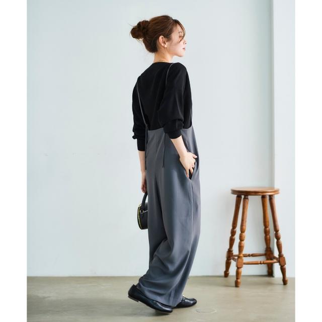 ルクールブラン（le．coeur blanc）/《WEB限定アイテム》ハイウエストワイドキャミサロペット