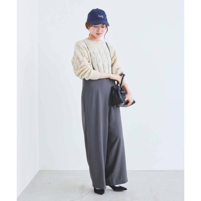 ルクールブラン（le．coeur blanc）/《WEB限定アイテム》ハイウエストワイドキャミサロペット