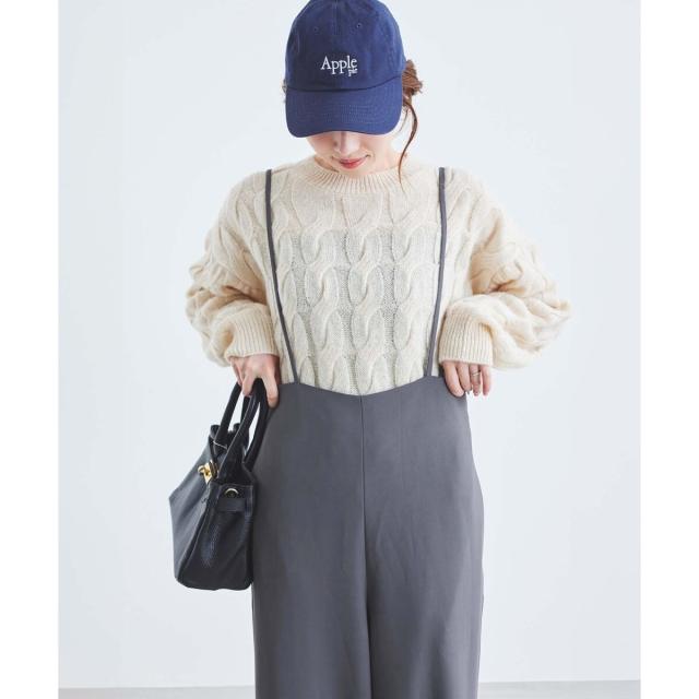 ルクールブラン（le．coeur blanc）/《WEB限定アイテム》ハイウエストワイドキャミサロペット