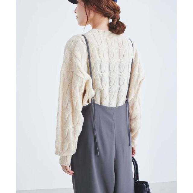 ルクールブラン（le．coeur blanc）/《WEB限定アイテム》ハイウエストワイドキャミサロペット