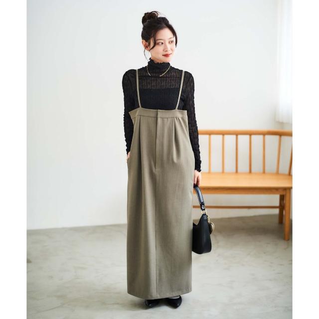 ルクールブラン（le．coeur blanc）/《手洗い可能》ストレッチキャミジャンスカ