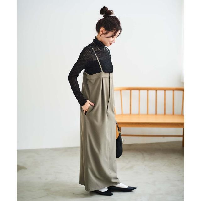 ルクールブラン（le．coeur blanc）/《手洗い可能》ストレッチキャミジャンスカ