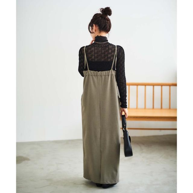 ルクールブラン（le．coeur blanc）/《手洗い可能》ストレッチキャミジャンスカ