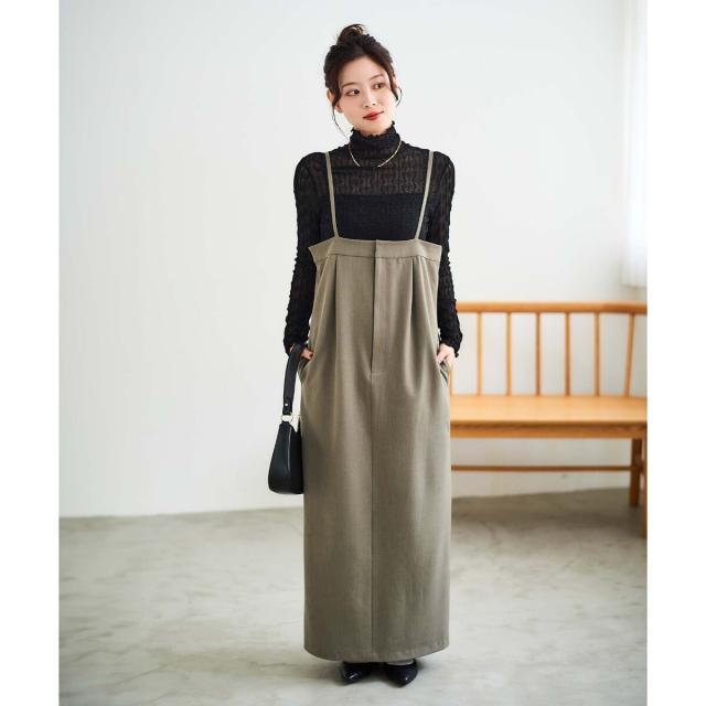 ルクールブラン（le．coeur blanc）/《手洗い可能》ストレッチキャミジャンスカ