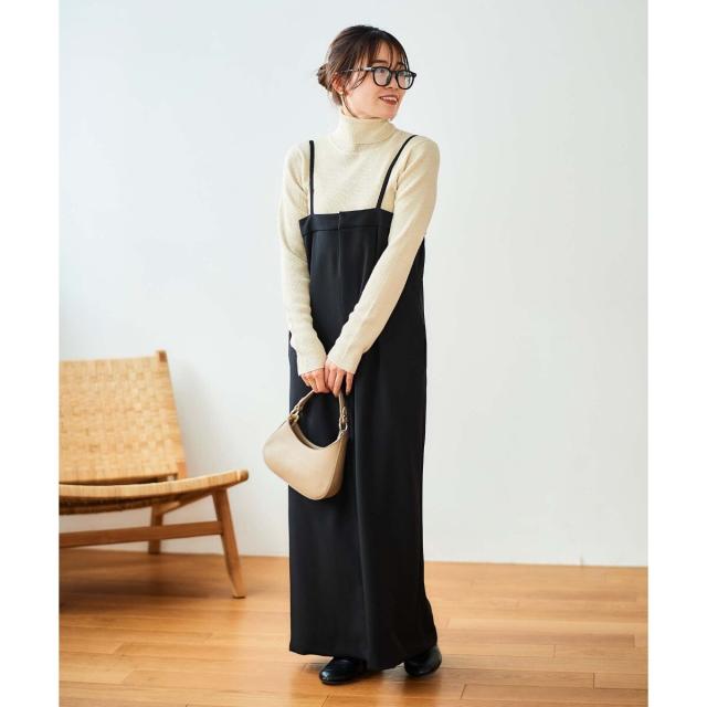 ルクールブラン（le．coeur blanc）/《手洗い可能》ストレッチキャミジャンスカ