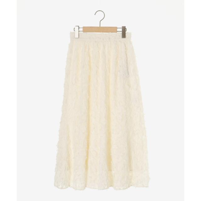 ルクールブラン（le．coeur blanc）/《手洗い可能》カットジャガードギャザースカート