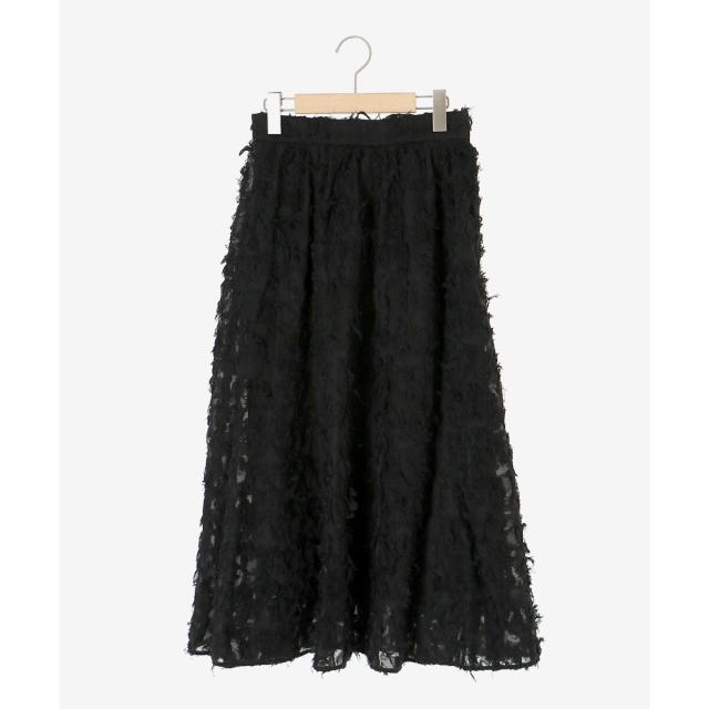 ルクールブラン（le．coeur blanc）/《手洗い可能》カットジャガードギャザースカート