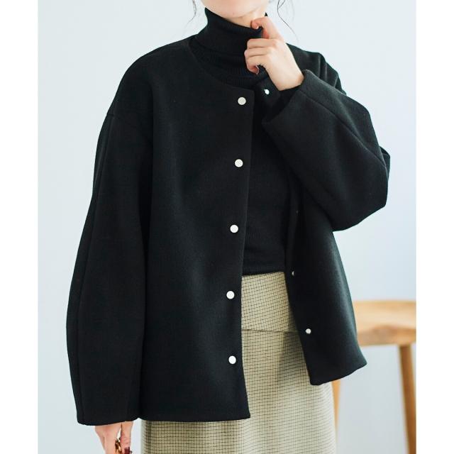 ルクールブラン（le．coeur blanc）/T/Rノーカラーコクーンミドルコートの通販は