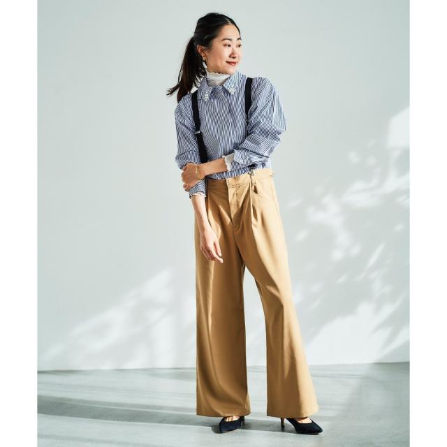 ルクールブラン（le．coeur blanc）/《手洗い可能》ビジューカラーシャツ