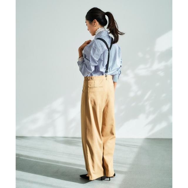 ルクールブラン（le．coeur blanc）/《手洗い可能》ビジューカラーシャツ