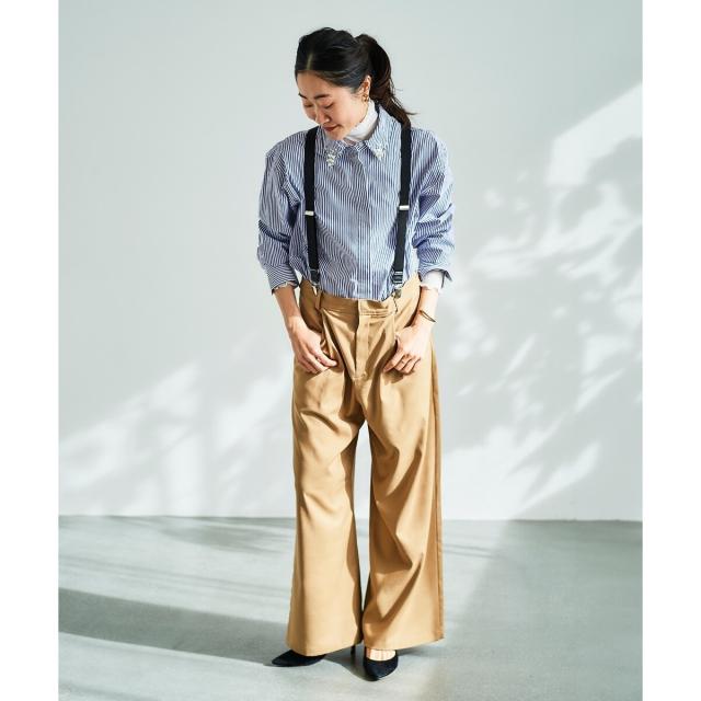 ルクールブラン（le．coeur blanc）/《手洗い可能》ビジューカラーシャツ