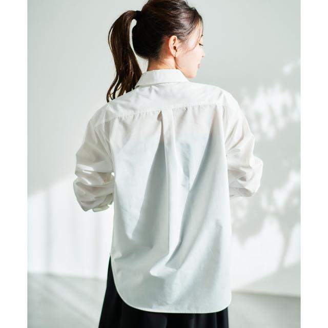 ルクールブラン（le．coeur blanc）/《手洗い可能》ビジューカラーシャツ