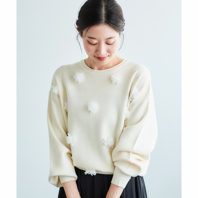 ルクールブラン(le.coeur blanc)/《手洗い可能》TORRAZZO DONNA別注フラワーモチーフニットの通販は