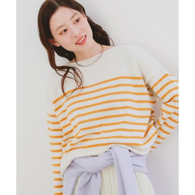 ルクールブラン（le．coeur blanc）/《手洗い可能》TRICOTS JEANMARC ボーダーニット