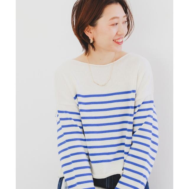 ルクールブラン（le．coeur blanc）/《手洗い可能》TRICOTS JEANMARC ボーダーニット