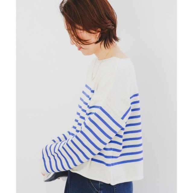 ルクールブラン（le．coeur blanc）/《手洗い可能》TRICOTS JEANMARC ボーダーニット