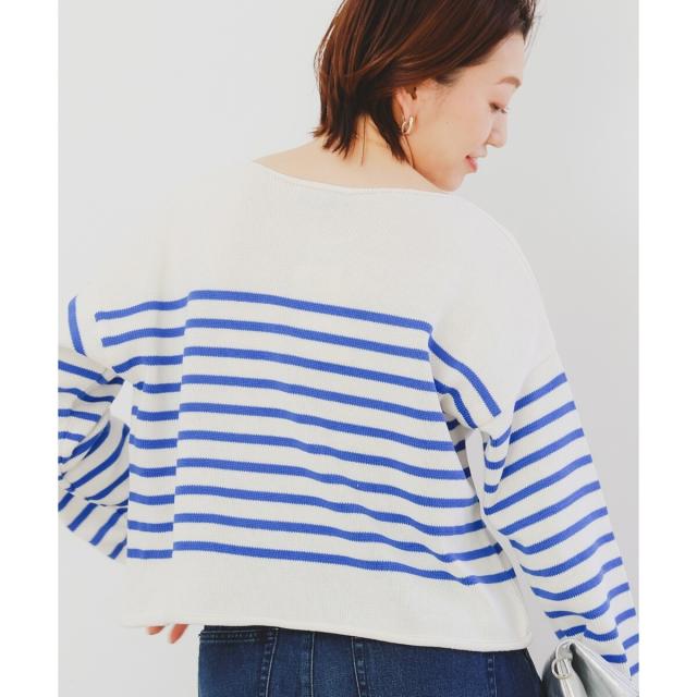 ルクールブラン（le．coeur blanc）/《手洗い可能》TRICOTS JEANMARC ボーダーニット