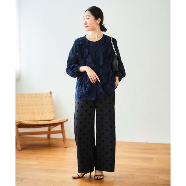 【NEW】ルクールブラン（le．coeur blanc）/フロントフリルブラウスの通販は