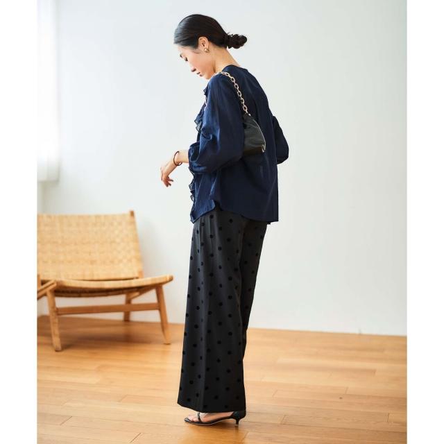 【NEW】ルクールブラン（le．coeur blanc）/フロントフリルブラウスの通販は