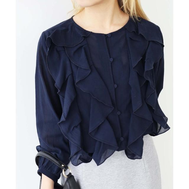 【NEW】ルクールブラン（le．coeur blanc）/フロントフリルブラウスの通販は