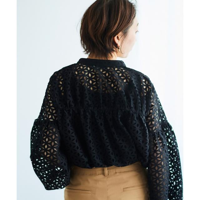 ルクールブラン（le．coeur blanc）/《手洗い可能》TORRAZZO DONNA 別注レースブラウス