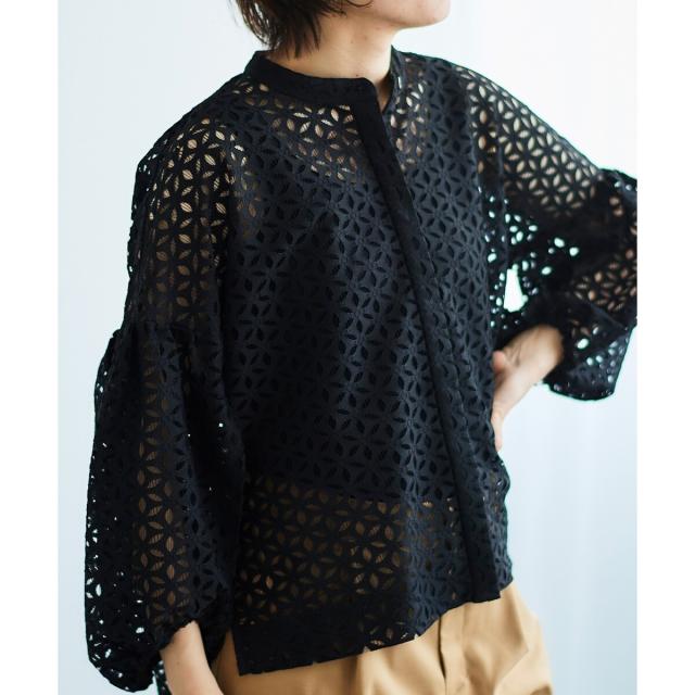 ルクールブラン（le．coeur blanc）/《手洗い可能》TORRAZZO DONNA 別注レースブラウス