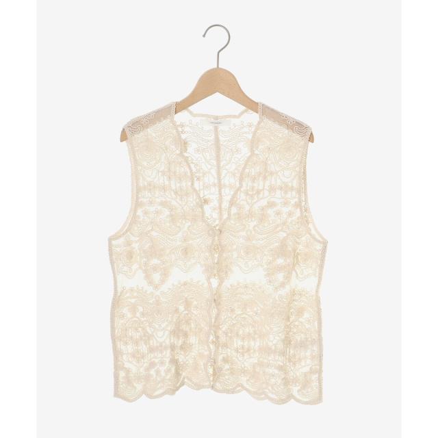 ルクールブラン（le．coeur blanc）/《手洗い可能》TORRAZZO DONNAメッシュレースベスト