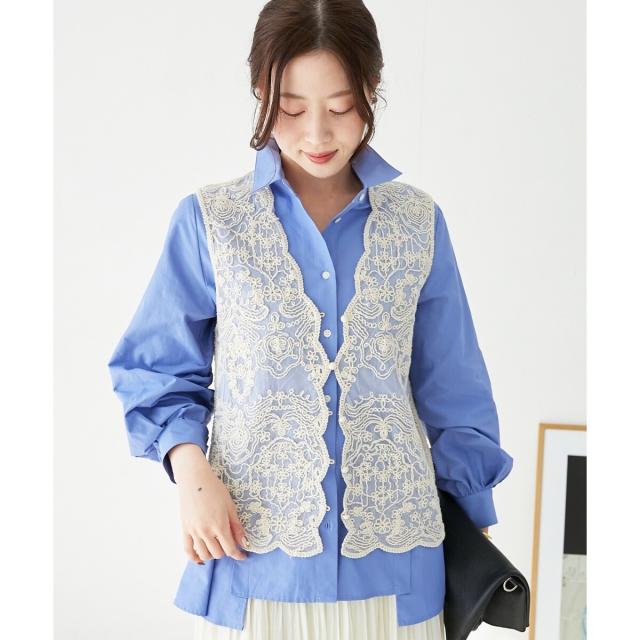 ルクールブラン（le．coeur blanc）/《手洗い可能》TORRAZZO DONNAメッシュレースベスト