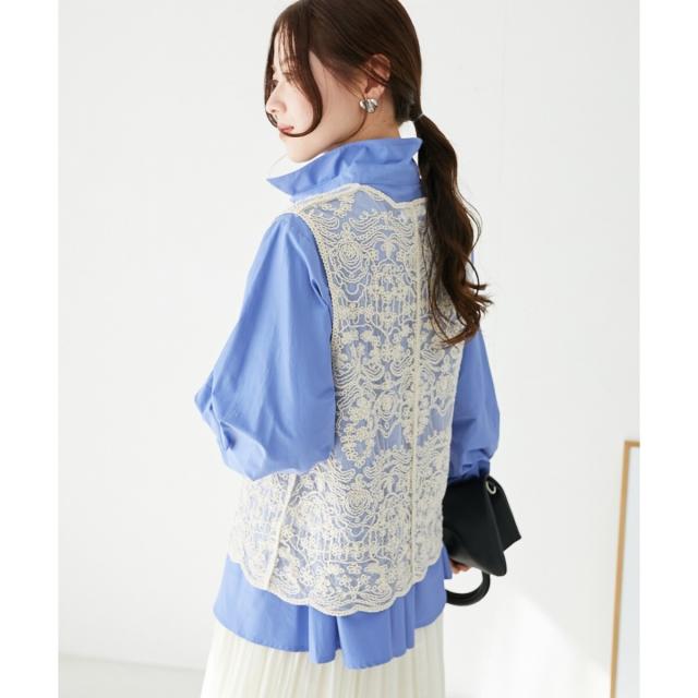 ルクールブラン（le．coeur blanc）/《手洗い可能》TORRAZZO DONNAメッシュレースベスト