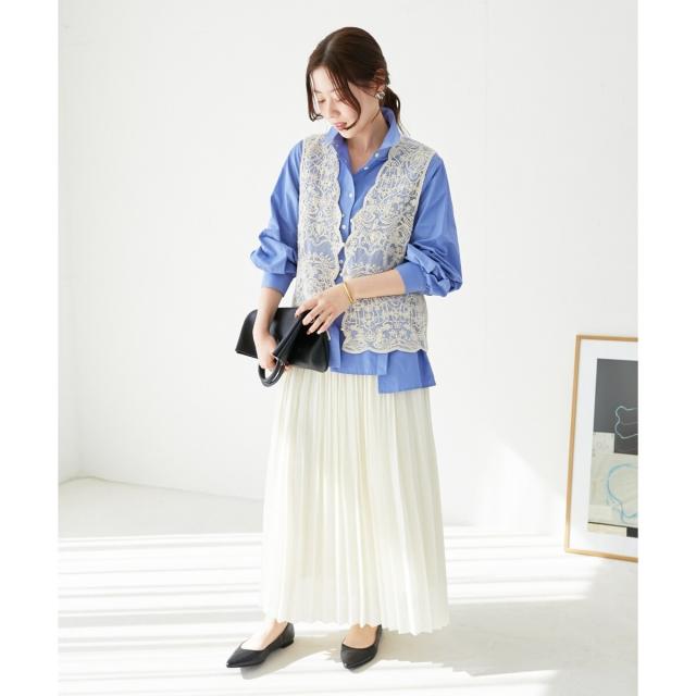 ルクールブラン（le．coeur blanc）/《手洗い可能》TORRAZZO DONNAメッシュレースベスト