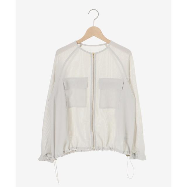 ルクールブラン（le．coeur blanc）/《手洗い可能》フロントポケットメッシュブルゾン