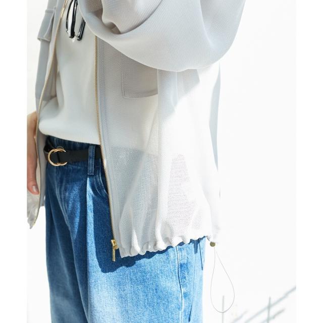 ルクールブラン（le．coeur blanc）/《手洗い可能》フロントポケットメッシュブルゾン