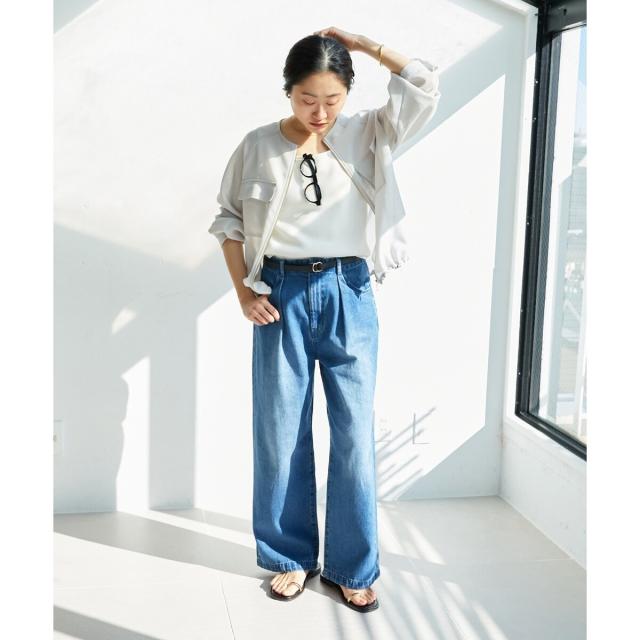 ルクールブラン（le．coeur blanc）/《手洗い可能》フロントポケットメッシュブルゾン