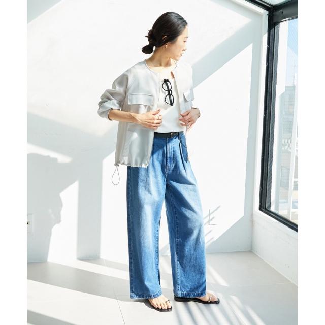 ルクールブラン（le．coeur blanc）/《手洗い可能》フロントポケットメッシュブルゾン