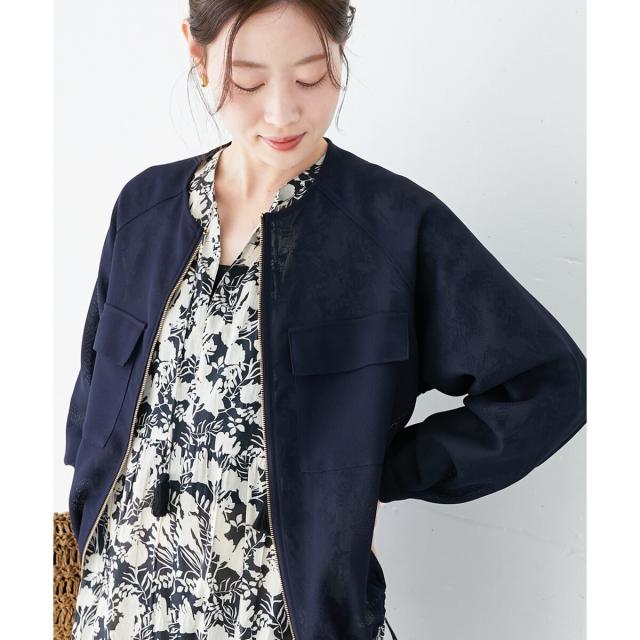 ルクールブラン（le．coeur blanc）/《手洗い可能》フロントポケットメッシュブルゾン