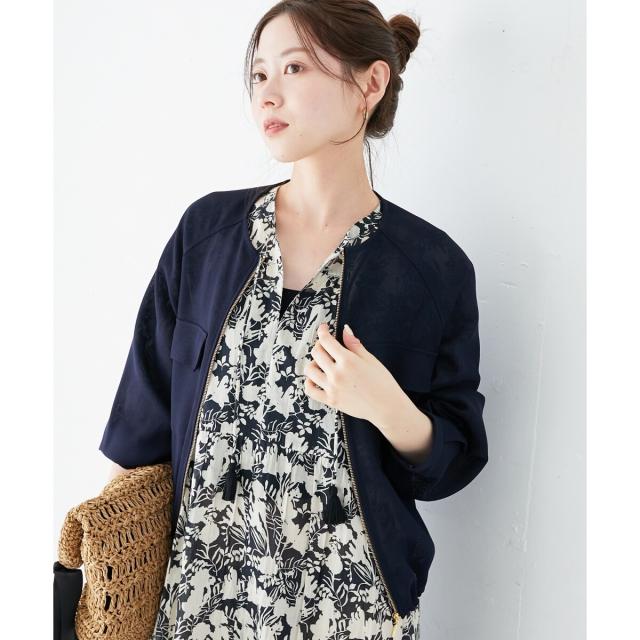 ルクールブラン（le．coeur blanc）/《手洗い可能》フロントポケットメッシュブルゾン