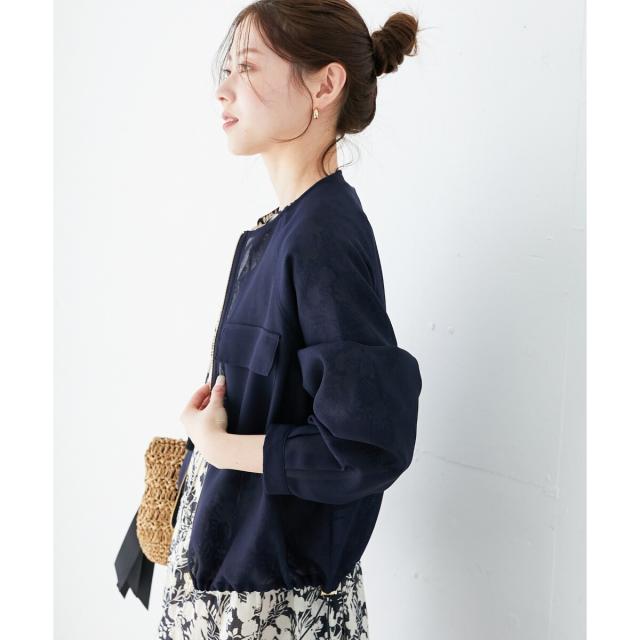 ルクールブラン（le．coeur blanc）/《手洗い可能》フロントポケットメッシュブルゾン