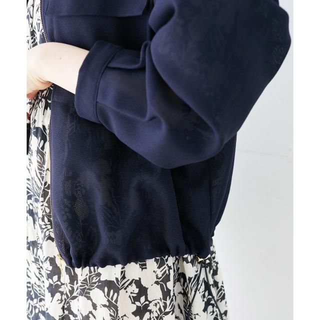 ルクールブラン（le．coeur blanc）/《手洗い可能》フロントポケットメッシュブルゾン