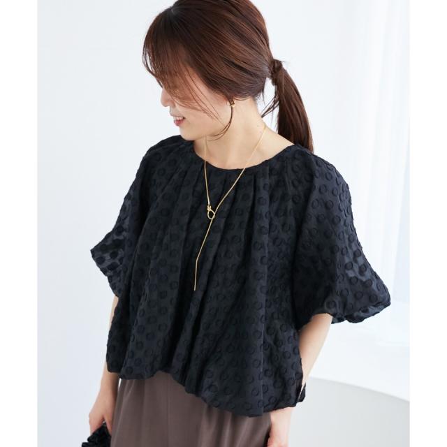 ルクールブラン（le．coeur blanc）/《手洗い可能》TORRAZZO DONNA ドットバルーンブラウス