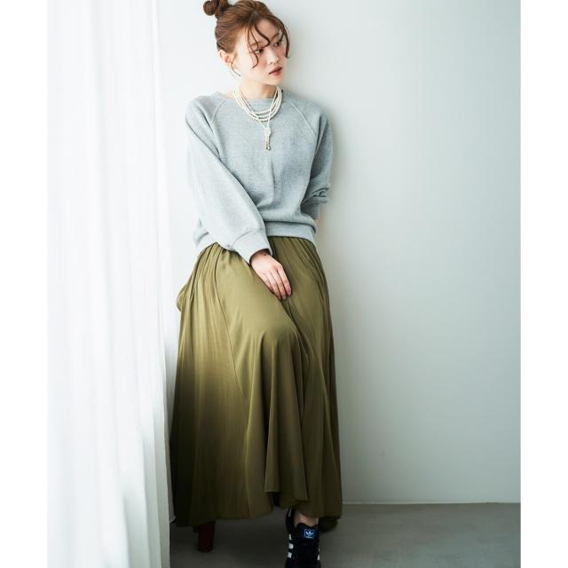 ルクールブラン（le．coeur blanc）/ウエストリブギャザーフレアスカート