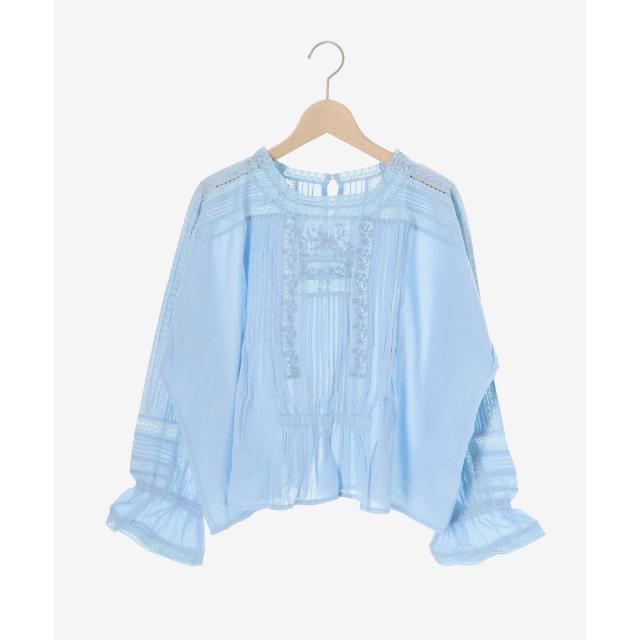 ルクールブラン（le．coeur blanc）/《手洗い可能》Fanakaリバーレースブラウス