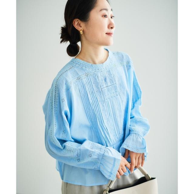 ルクールブラン（le．coeur blanc）/《手洗い可能》Fanakaリバーレースブラウス